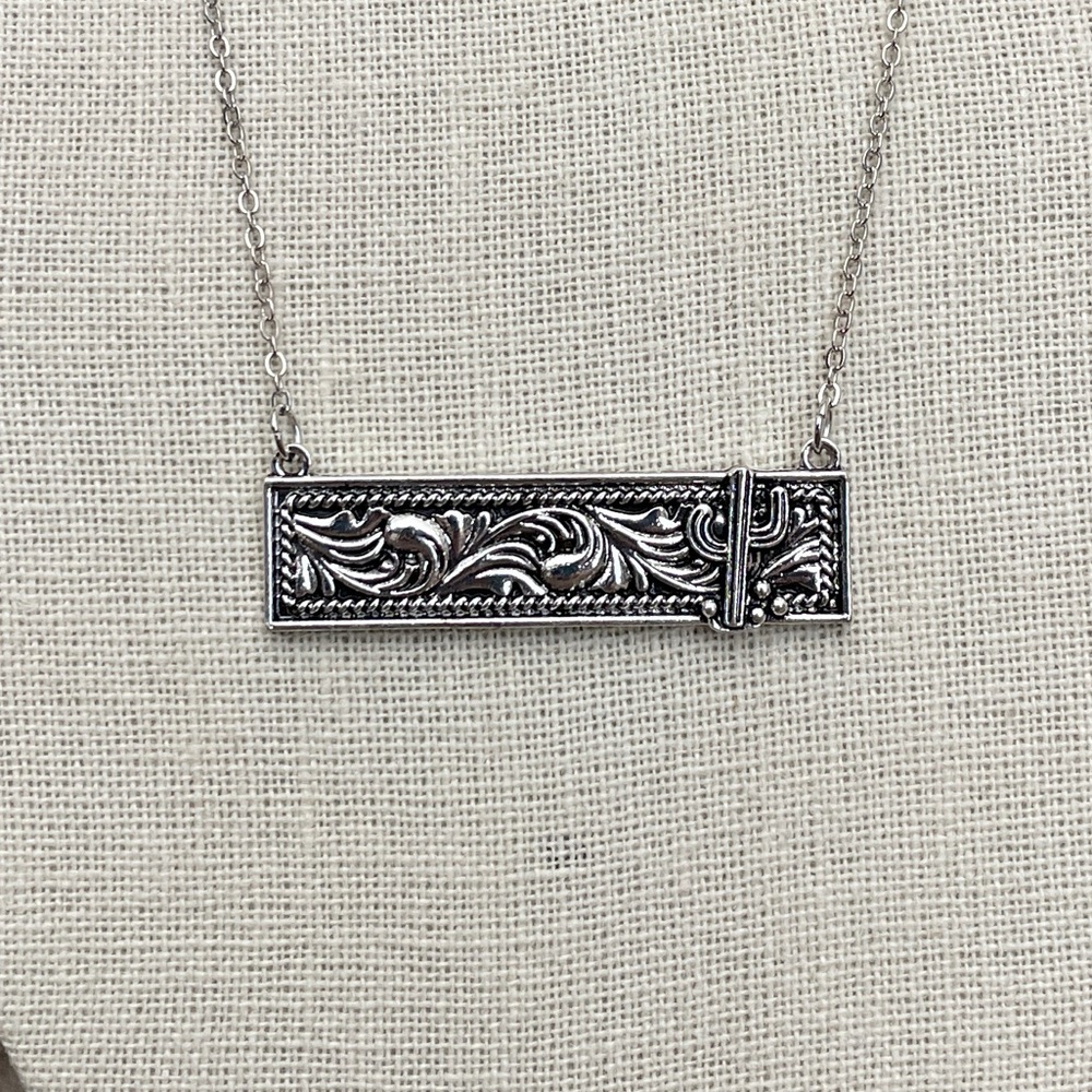 Wild West Saguaro Cactus Bar Necklace